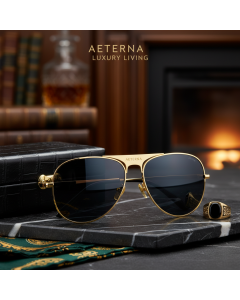 Gold Frame Aviator Sunglasses