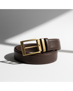 Brown Leather Dress Belt