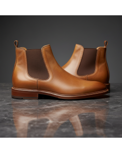 Brown Leather Chelsea Boots