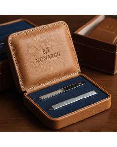 Brown Leather Card Holder Gift Set