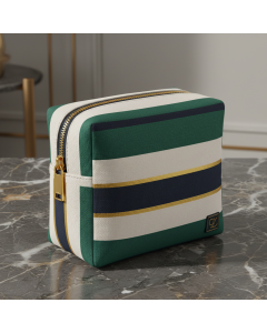 Canvas Rainbow Stripe Zip Pouch
